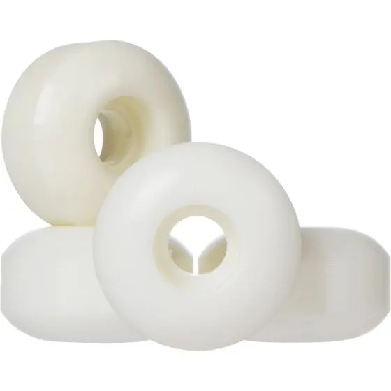 Blank Solid White Skateboard Wheels – 53mm, 99a